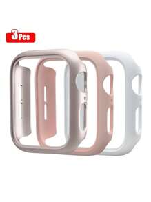 3pcs Hollow Apple Series Smartwatch Case PC Hard Shell Protective Cover Compatible With Apple Watch 38/40/41/42/44/45/49mm Compatible With Apple Watch Ultra/SE/8/7/6/5/4/3/2/1