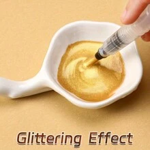 6 pigmenti solidi con brillantezza madreperlata ed effetto acquarello, vernici iridescenti professionali flash color oro e argento glitterato per realizzazioni manuali, pittura, scrittura, miscelazione di colori, forniture artistiche, regali per adulti, artisti, principianti