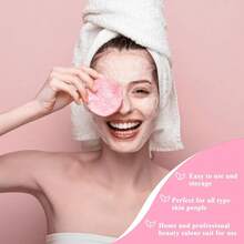 Facial Sponges - 60pcs - PVA Compressed Facial Sponges For Face Cleansing, Exfoliating, Mask, Makeup Removal - Pink - View 6