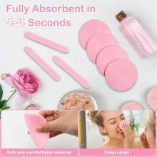 Facial Sponges - 60pcs - PVA Compressed Facial Sponges For Face Cleansing, Exfoliating, Mask, Makeup Removal - Pink - View 5