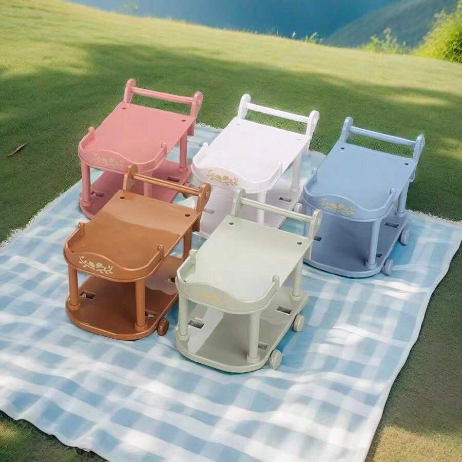 Children's Miniature Food Cart Toy, Mini Kitchen Trolley, Dollhouse Model Simulation Toy For Pretend Play - Multicolor - View 1