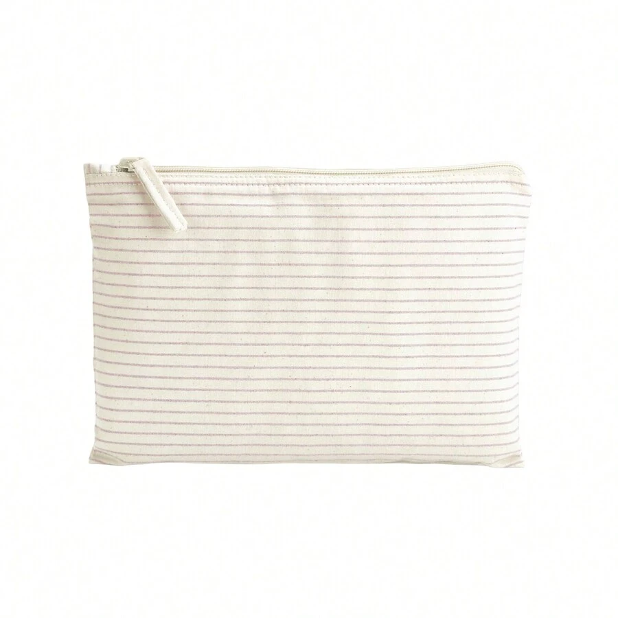 Westford Mill Striped  Cotton Pouch (Red) - Red - View 1