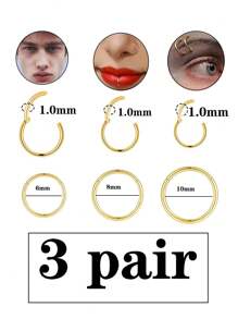 2/6/10pcs Stainless Steel Gold Small Earrings, Women's Small Hoop Earrings :Huggie Hoop Earrings For Cartilage Spiral Tragus, Small Thin Hoop Earrings, Minimalist Hoop Earrings,Silver Fine Hoop Earrings,Gold Ear Loops 18G 16G 16gauge 18gauge 1mm-1.2mm Silver Earrings, Rose Gold Earrings, Colored Earrings, Black Earrings, Multi-Piece Set,Unisex ,Stainless Steel Jewelry ,Teacher Gifts ,Mother Day Gift 6mm7mm8mm9mm10mm12mm