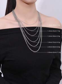 925 純銀項鍊女/男，無吊墜，毛衣粗電纜鏈，鎖骨長度，簡單銀鍊