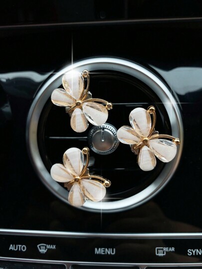 Set da 3 fermagli a molletta per bocchette d'aria a forma di farfalla, colori casuali, accessori e decorazioni per auto carini