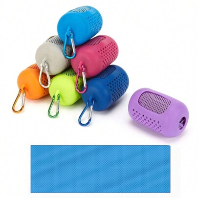 Set de toalla refrigerante y que absorbe el sudor para deportes con funda de silicona, toalla de hielo para gimnasio, entrenamiento, carrera, yoga, fitness, golf, viajes, camping, exteriores