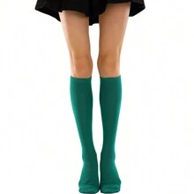 Women  Knee High Green Socks, Summer Decoration - Green - View 3