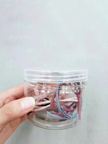 1pc Decorative Hair Accessories Storage Box Portable Transparent Container For Hair Clips, Elastic Bands, Jewelry And Hardware Components - Clear - View 8