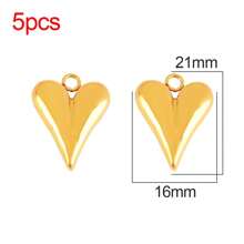 5pcs Stainless Steel Heart Pendant Gold Plated 3D Heart Pendant For DIY Necklace Bracelets Jewelry Making Accessories Supplies Valentines - Pendants - View 11