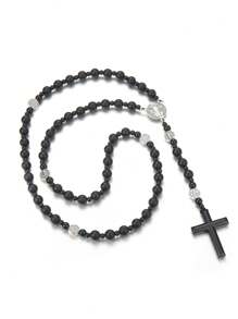 1入怀古哥特式火山岩聖本篤男士項鍊，適合日常佩戴和生日禮物