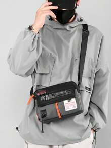 Bolso bandolera deportivo y casual de viaje para hombre con capacidad grande, un regalo elegante y personalizado para hombres, novios, padres, Día del Padre o mochila escolar - Gris - Ver 1