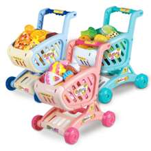 Carrito de compras de supermercado de juguete para niños, niñas y niños con simulación de cortar frutas y verduras - Multicolor - Ver 2