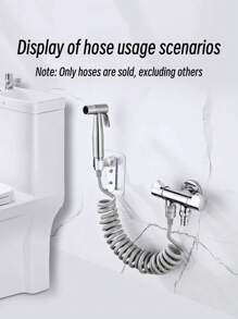 超长弹簧软管 3米/9.8英尺 柔性淋浴管 防扭曲可拉伸 适用于水管、马桶、坐浴盆喷头、浴室 浴室配件 浴室工具