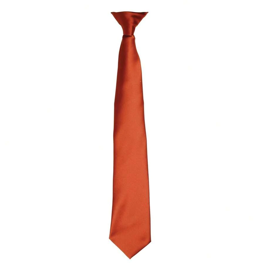Premier Colours Mens Satin Clip Tie (Chestnut) - Brown - View 1