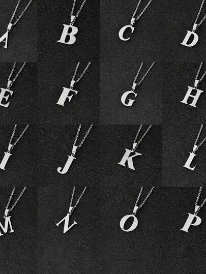 1pc Simple And Stylish Necklace With 26 Non-Fading Letters, Ideal Gift For Men On Birthdays And Holidays