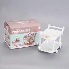 Children's Miniature Food Cart Toy, Mini Kitchen Trolley, Dollhouse Model Simulation Toy For Pretend Play - Multicolor - View 6