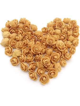 50/100/200/300/400/500个迷你泡沫玫瑰花头，人造花泡沫假花散装，适用于DIY工艺品、婚礼花束、餐桌摆饰、派对餐桌装饰、家居装饰、花园装饰