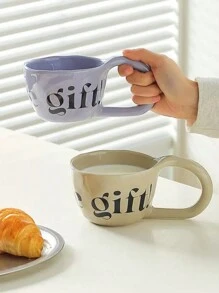 DearDali 1pc 350ml Scandinavian Style Modern Ceramic Mug Highly Attractive Coffee Cup Exquisite Large-Capacity Milk Cup For Home Office Afternoon Tea - White - View 10