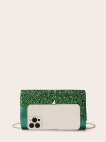 LETODE BAG 4 件套水钻首饰套装闪亮项链耳环手镯套装适用于婚礼手拿包女士晚宴闪光晚宴包信封手拿包婚礼派对新娘钱包，迷人水钻包 - 綠色 - 查看 8