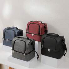 1入組新款戶外雙層野餐保溫袋，厚實離子隔熱食物收納袋，適用於露營和徒步旅行 - 彩色 - 查看 4