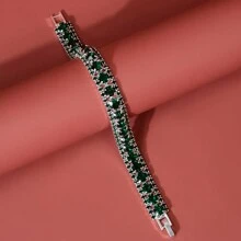 1入時尚鑲嵌水鑽手鍊，女士羅馬風格日常手鍊，獨特婚禮珠寶 - 藍色 - 查看 20