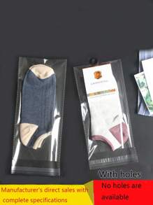 50pcs Plastic OPP Self-Adhesive Packaging Bag For Socks, Thick Sealable Bag - 7-wire Transparent (50 Pieces) - View 1