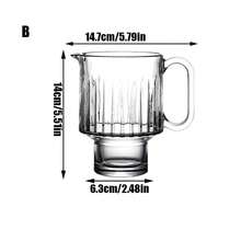 1入熱飲玻璃杯[600ml]大容量飲料杯，附手柄，可盛裝水果茶、冰果汁和奶茶 - 無色 - 查看 13