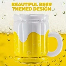 1pc Inflatable Beer Cooler Ice Bucket, Foldable, Perfect For Pool Party, BBQ, Beach Party Decoration - Yellow - View 5