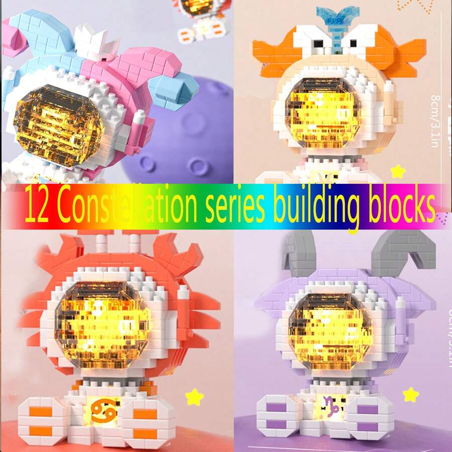 Christmas/Birthday Gift Lucky 12 Constellations Space Astronaut Building Blocks Series Aries/Virgo/Scorpio/Libra Suitable For Home Decoration Or Festival Gift