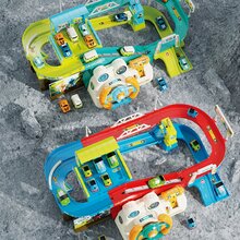 恐龍軌道火車突破冒險城市軌道交通電動手動可轉向玩具火車軌道帶恐龍,含 4 輛迷你車 - 彩色 - 查看 3