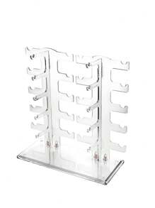 Soporte de exhibición de gafas de sol con 2 filas, transparente, almacenamiento ordenado, hermoso y práctico - Blanco - Ver 1