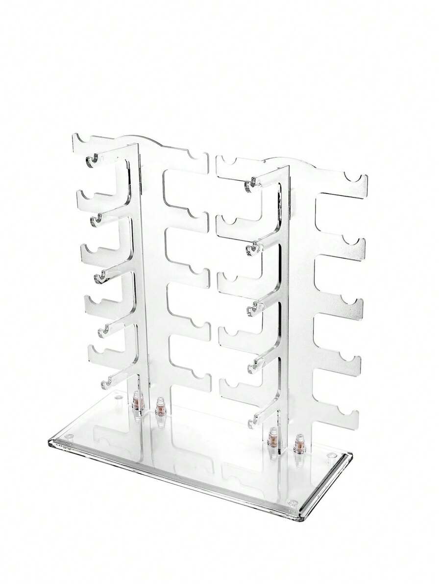 Soporte de exhibición de gafas de sol con 2 filas, transparente, almacenamiento ordenado, hermoso y práctico - Blanco - Ver 1