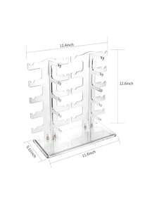 Soporte de exhibición de gafas de sol con 2 filas, transparente, almacenamiento ordenado, hermoso y práctico - Blanco - Ver 2