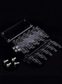 Soporte de exhibición de gafas de sol con 2 filas, transparente, almacenamiento ordenado, hermoso y práctico - Blanco - Ver 3