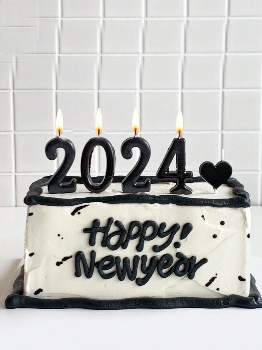 1pc Black Number Candle 0-9 For Birthday Anniversary Milestone Party Cake Decoration - Black - View 1