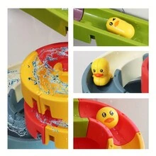 34PCS Track Sliding Toy Duck Slide Toy Ball Rolling Decompression Toy Children's DIY Creative Bathroom Toy Set Combination Boys And Girls Holiday Gift (Track Accessory Color Random Delivery) - Multicolor - View 6
