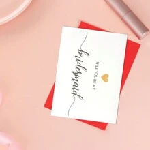 Una tarjeta para invitar a las damas de honor a la boda de buenos amigos, tarjeta de invitación para las damas de honor, - papel kraft - Ver 3