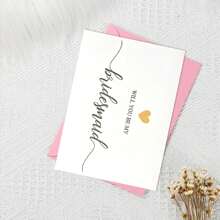 Una tarjeta para invitar a las damas de honor a la boda de buenos amigos, tarjeta de invitación para las damas de honor, - papel kraft - Ver 4