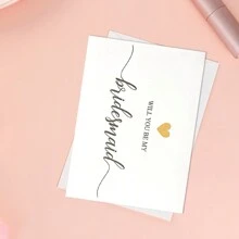 Una tarjeta para invitar a las damas de honor a la boda de buenos amigos, tarjeta de invitación para las damas de honor, - papel kraft - Ver 9