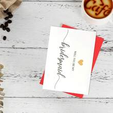 Una tarjeta para invitar a las damas de honor a la boda de buenos amigos, tarjeta de invitación para las damas de honor, - papel kraft - Ver 7