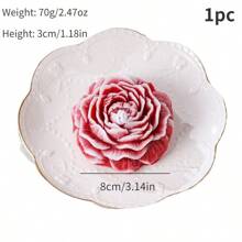 1 Stück weiße Pfingstrose duftende Sojawachskerze, kreative Dekoration für Schlafzimmer, Bad, Esszimmer, Wohnzimmer, das perfekte Geschenk für Mama, in 7 Farben erhältlich, Geschenke