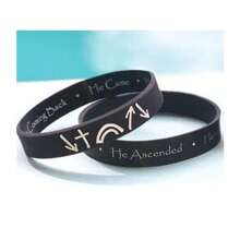 2 Pcs Power Of Faith Jesus Christ He Died He Arose He Ascended  Prayer Cross Party Silicone Bracelet Jewelry Gifts For Men Women