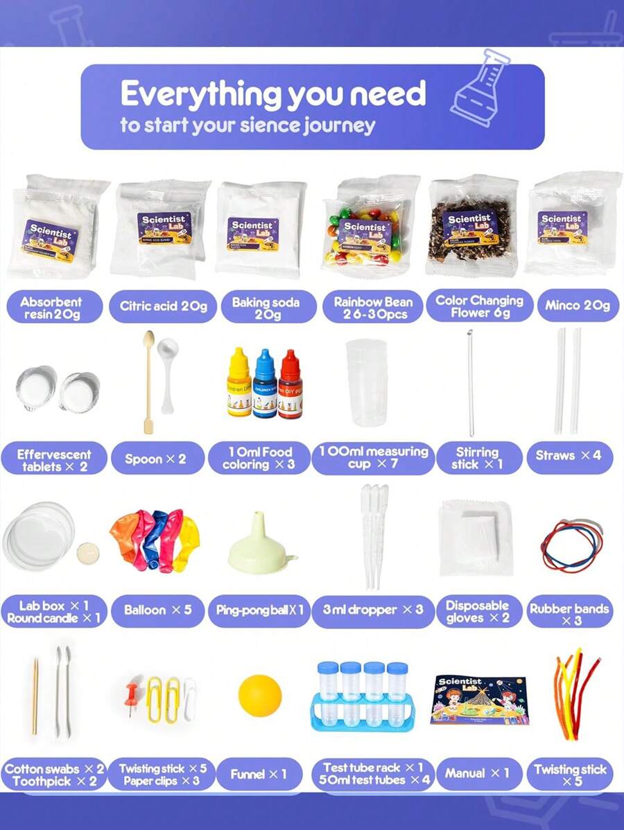Science Kit With 48 Science Lab Experiments, DIY STEM Science