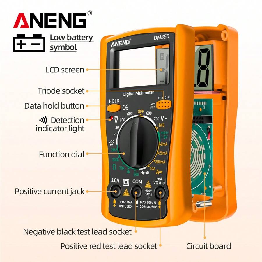 ANENG DM850 Digital Multimeter 1999 Counts Eletric Professional ...