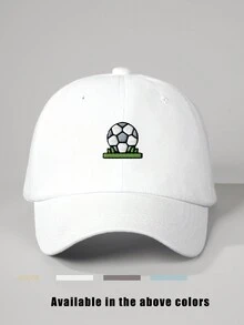 1入組刺繡足球棒球帽，戶外遮陽可調休閒帽，適用於春秋旅行海灘度假，Y2K風格青年帽 - 白色 - 查看 6
