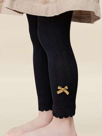 1pc Spring/Autumn Girls' Newborn Solid Color Leggings,Children's Outdoor Thin Cropped Tights For Layering Baby Girl's Tights Baby Toddler Leggings Socks