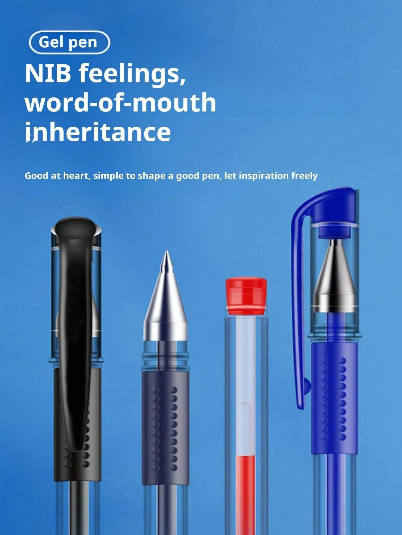 30PCS Black Red Pen Gel Brush Question Pen Pen Signature Pen Student