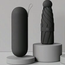 便携式胶囊伞，具备防晒和防雨功能，配有收纳盒，适合学校、办公室、家庭、旅行等各种场合，夏季降温，也适合海滩、春夏出行，是伴娘礼物、房间、卧室装饰的理想之选。男女皆宜，是度假的完美伴侣。 - 一件 - 查看 9