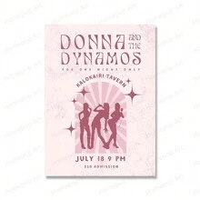 1 Peça Pôster Clássico de Música Donna e Dynamos Mamma Mia Impressão Retrô de Filme em Tela Pintura Artística de Parede para Decoração Moderna de Casa. Sem Moldura