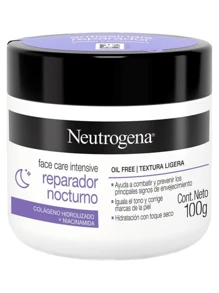 Crema Hidratante Facial Neutro gena Reparador Nocturno Face Care Intensive Colageno o Crema Hidratante Facial Mate 3 en 1 Neutro gena Face Care Intensive D Pantenol 100g